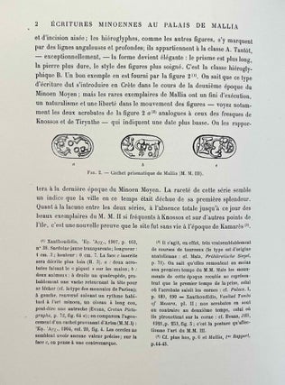 Les écritures minoennes au palais de Mallia. D'après le dépôt d'archives exhumé sous la direction de Charles Picard.