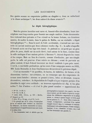 Les écritures minoennes au palais de Mallia. D'après le dépôt d'archives exhumé sous la direction de Charles Picard.