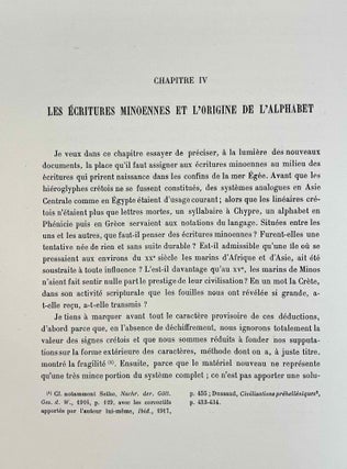 Les écritures minoennes au palais de Mallia. D'après le dépôt d'archives exhumé sous la direction de Charles Picard.