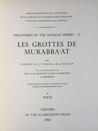 Discoveries in the Judean Desert. Volume II: Les grottes de Murabba'at. 2 volumes (complete set)[newline]M4611-02.jpg