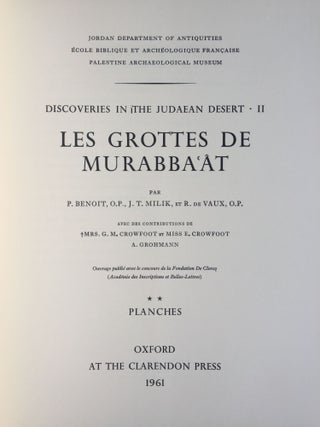 Discoveries in the Judean Desert. Volume II: Les grottes de Murabba'at. 2 volumes (complete set)[newline]M4611-15.jpg