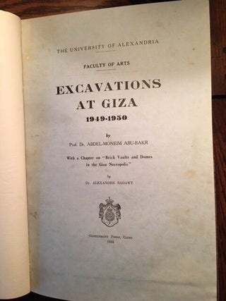 Item #M4614 Excavations at Giza, 1949-1950. ABU BAKR Abdel-Monem Youssef