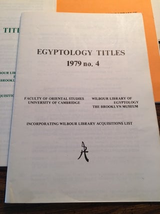 Egyptology Titles 1974-79 (complete set)[newline]M4620-01.jpg