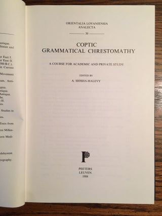 Coptic Grammatical Chrestomathy. A course for academic and private study.[newline]M4627-03.jpg