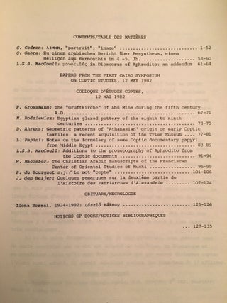 Bulletin de la Société d’Archéologie Copte, four volumes: 23 (1976-1978), 25 (1983), 26 (1984), 27 (1985).[newline]M4638-03.jpg