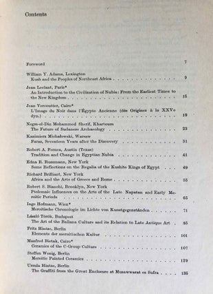 Africa in Antiquity. The Arts of Ancient Nubia and the Sudan. Proceedings of the Symposium Held in Conjunction with the Exhibition, Brooklyn, September 29- October 1, 1978