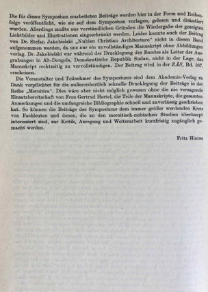 Africa in Antiquity. The Arts of Ancient Nubia and the Sudan. Proceedings of the Symposium Held in Conjunction with the Exhibition, Brooklyn, September 29- October 1, 1978