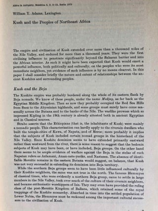 Africa in Antiquity. The Arts of Ancient Nubia and the Sudan. Proceedings of the Symposium Held in Conjunction with the Exhibition, Brooklyn, September 29- October 1, 1978