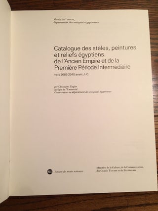 Catalogue des stèles, peintures et reliefs égyptiens de l'Ancien Empire et de la Première période intermédiaire vers 2686-2040 avant J.-C., Musée du Louvre.