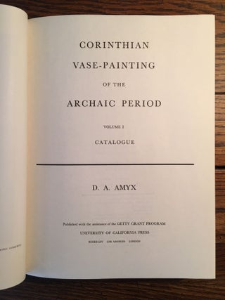 Corinthian Vase-Painting of the Archaic Period. Vol. 1: Catalogue; Vol. II: Commentary; Vol. III: Indexes, Concordances and Plates (complete set)[newline]M4645-04.jpg