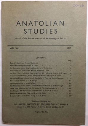Anatolian Studies. Journal of the British Institute of Archaeology at Ankara. Volumes 17 to 27 (1967-1977).[newline]M4665-03.jpg