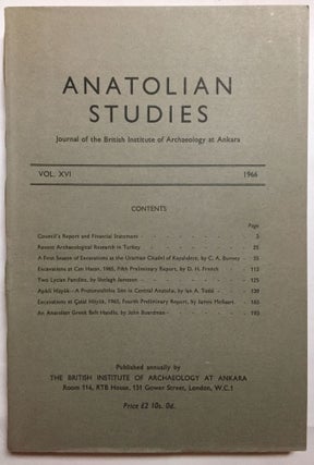 Anatolian Studies. Journal of the British Institute of Archaeology at Ankara. Volumes 17 to 27 (1967-1977).[newline]M4665-04.jpg