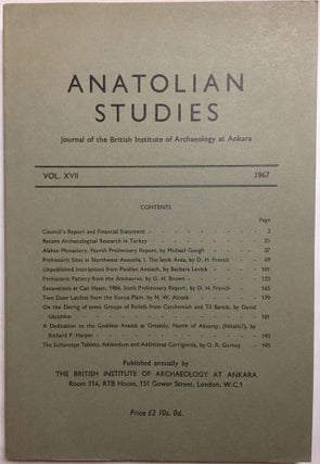 Anatolian Studies. Journal of the British Institute of Archaeology at Ankara. Volumes 17 to 27 (1967-1977).[newline]M4665-05.jpg