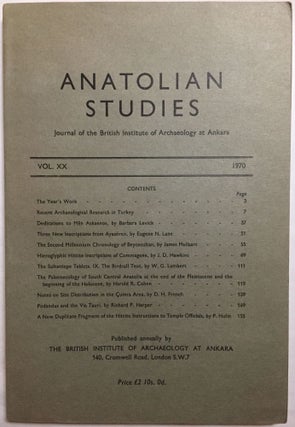 Anatolian Studies. Journal of the British Institute of Archaeology at Ankara. Volumes 17 to 27 (1967-1977).[newline]M4665-08.jpg