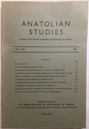 Anatolian Studies. Journal of the British Institute of Archaeology at Ankara. Volumes 17 to 27 (1967-1977).[newline]M4665-13.jpg