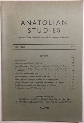 Anatolian Studies. Journal of the British Institute of Archaeology at Ankara. Volumes 17 to 27 (1967-1977).[newline]M4665-14.jpg