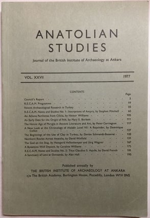Anatolian Studies. Journal of the British Institute of Archaeology at Ankara. Volumes 17 to 27 (1967-1977).[newline]M4665-15.jpg
