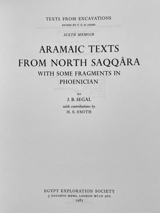 Aramaic Texts from North Saqqara with Some Fragments in Phoenician[newline]M4686a-01.jpeg