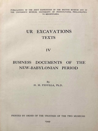 Ur excavations. Texts IV: Business Documents of the New-Babylonian Period (bound XEROX)[newline]M4690a-02.jpeg