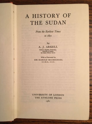 A History of the Sudan from Earliest Times to 1821