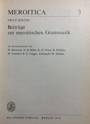 Beiträge zur meroitischen Grammatik[newline]M4713a-01.jpg
