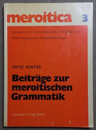 Item #M4713a Beiträge zur meroitischen Grammatik. HINTZE Fritz[newline]M4713a.jpg
