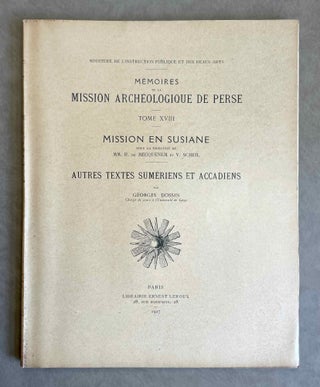 Item #M4775a Mission en Susiane. Autres Textes Sumériens et Accadiens. DOSSIN Georges[newline]M4775a-00.jpeg