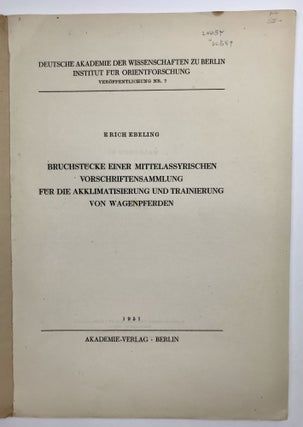 Item #M4816 Bruchstücke einer Mittelassyrischen Vorschriftensammlung für die Akklimatisierung...