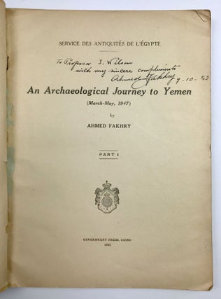 Item #M4821 An Archaeological Journey to Yemen (March-May, 1947) Part I (only). FAKHRY Ahmed[newline]M4821.jpeg