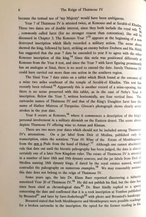 The reign of Thutmose IV