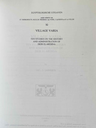 Village Varia. Ten Studies on the History and Administration of Deir el-Medîna.[newline]M4890c-01.jpeg