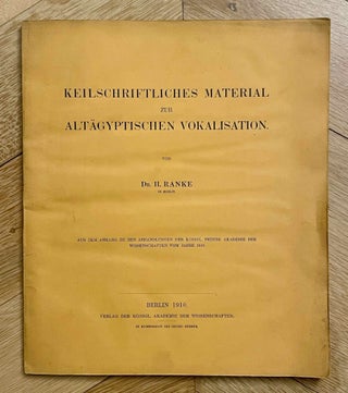 Item #M4891b Keilschriftliches Material zur altägyptischen Vokalisation. RANKE Hermann