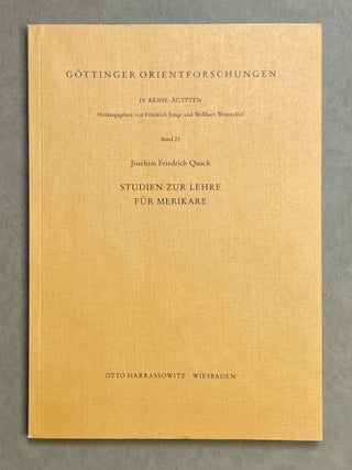 Item #M4894a Studien zur lehre für Merikare. QUACK Joachim Friedrich[newline]M4894a-00.jpeg