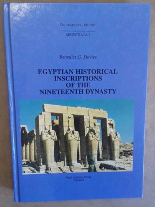 Item #M4908 Egyptian Historical Inscriptions of the Nineteenth Dynasty. DAVIES Benedict G[newline]M4908.jpg
