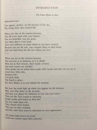 New Kingdom Amarna Period. The great Hymn to Aten.