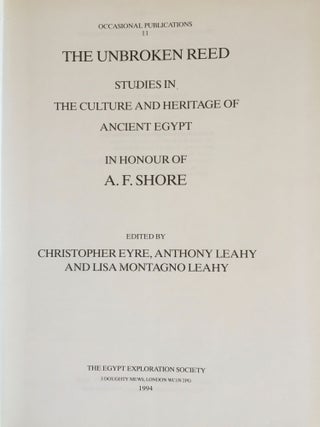 The unbroken reed: studies in the culture and heritage of Ancient Egypt in honour of A.F. Shore[newline]M4916-03.jpg