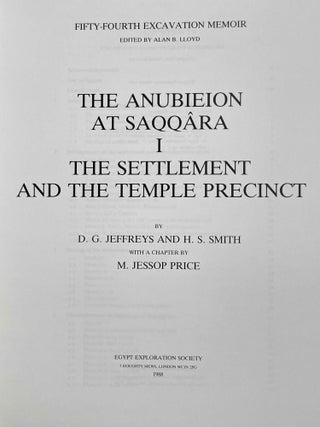 The Anubieion at Saqqara. Vol. I: The settlement and the temple precinct. Vol. II: The cemeteries (complete set)[newline]M4919a-01.jpeg