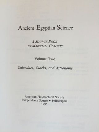 Ancient Egyptian Science: a source book. Volume 2: Calendars, Clocks and Astronomy[newline]M4920-02.jpg