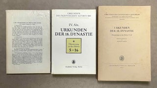 Item #M4938a Urkunden (IV) (Urkunden des Ägyptischen Altertums IV. Abt.) der 18. Dynastie....