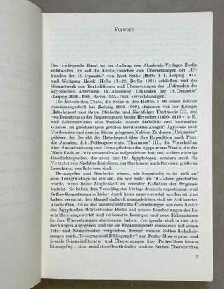 Urkunden (IV) (Urkunden des Ägyptischen Altertums IV. Abt.) der 18. Dynastie. Übersetzung zu den Heften 5-16.