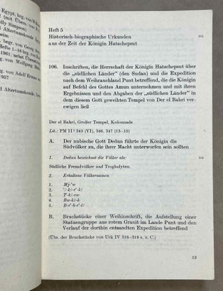 Urkunden (IV) (Urkunden des Ägyptischen Altertums IV. Abt.) der 18. Dynastie. Übersetzung zu den Heften 5-16.
