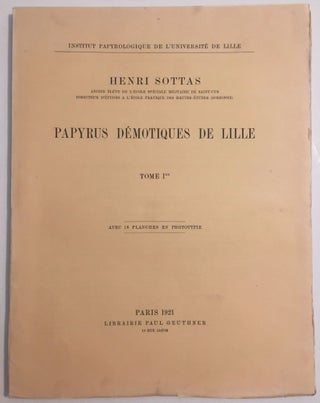 Item #M4944a Papyrus Démotiques de Lille. Tome 1er (all published). SOTTAS Henri[newline]M4944a.jpg