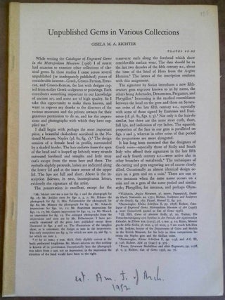 Item #M4946 Unpublished gems in various collections. RICHTER Gisella M. A