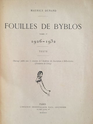 Fouilles de Byblos. Tome 1er. 1926-1932. Texte + Atlas (complete set)[newline]M4983a-01.jpg