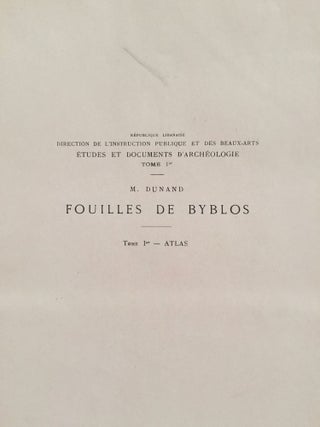 Fouilles de Byblos. Tome 1er. 1926-1932. Texte + Atlas (complete set)[newline]M4983a-11.jpg