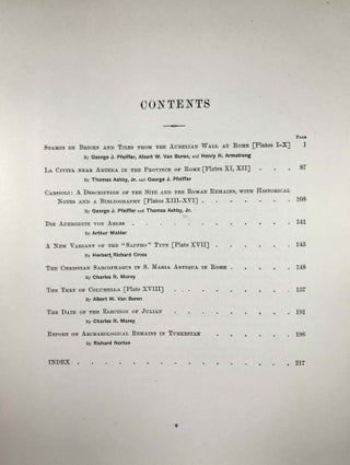 Supplementary Papers of the American School of Classical Studies in Rome. Volume I