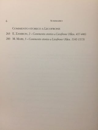 Hesperia, 10. Studi sulla grecita di Occidente.