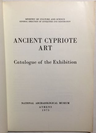 Ancient Cypriote art. Catalogue of the exhibition.[newline]M5016-01.jpg