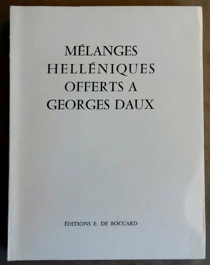 Item #M5034 Mélanges helléniques offerts à Georges Daux. DAUX Georges, in honorem.[newline]M5034.jpg