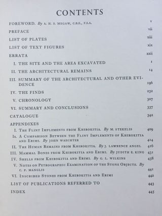 Khirokitia. Final report on the excavation of a neolithic settlement in Cyprus on behalf of the Department of Antiquities, 1936-1946.